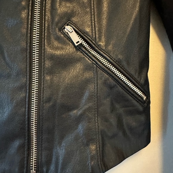 TRF OUTERWEAR ZARA BLACK FAUX MOTO STYLE JACKET - Picture 11 of 12